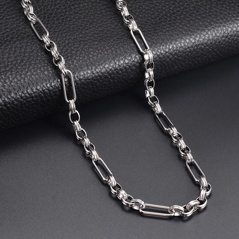 7mm Heavy Link Chain Necklace Stainless Steel Hip Hop Punk Jewelry