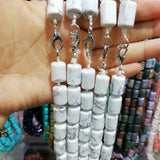 1pc Natural Howlite Cylinder Beads 10mm*14mm
