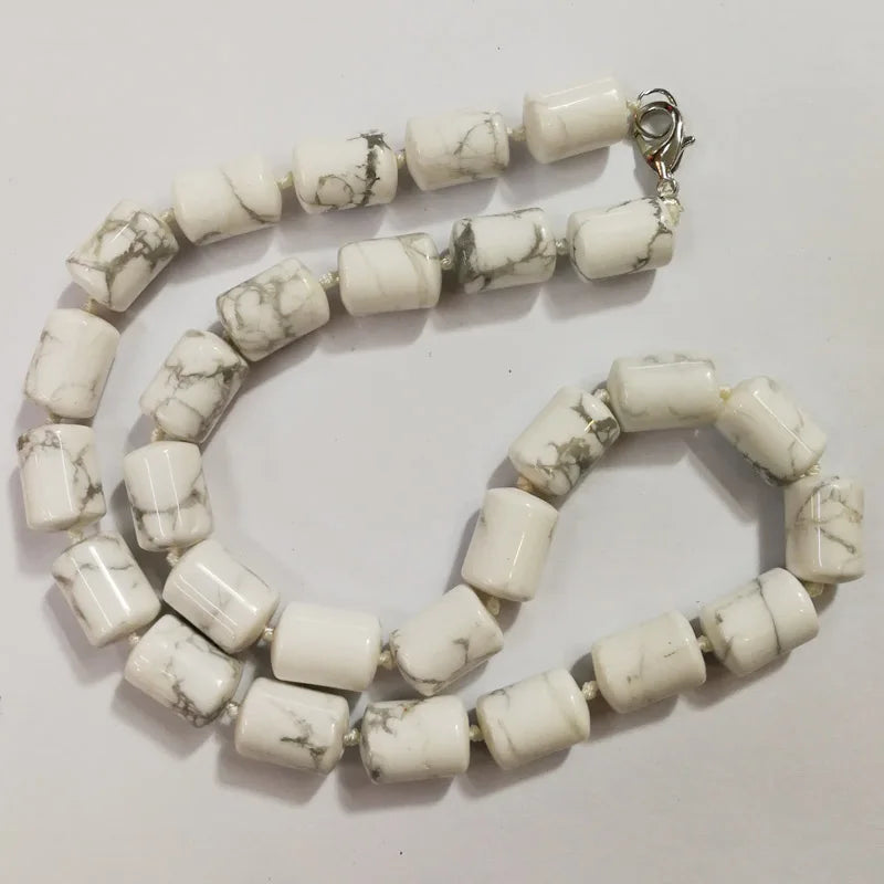 1pc Natural Howlite Cylinder Beads 10mm*14mm