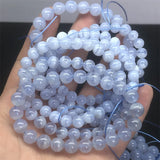 Natural Chalcedony Beads Lace Agate Bracelet, 6mm 8mm
