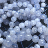 Natural Chalcedony Beads Lace Agate Bracelet, 6mm 8mm