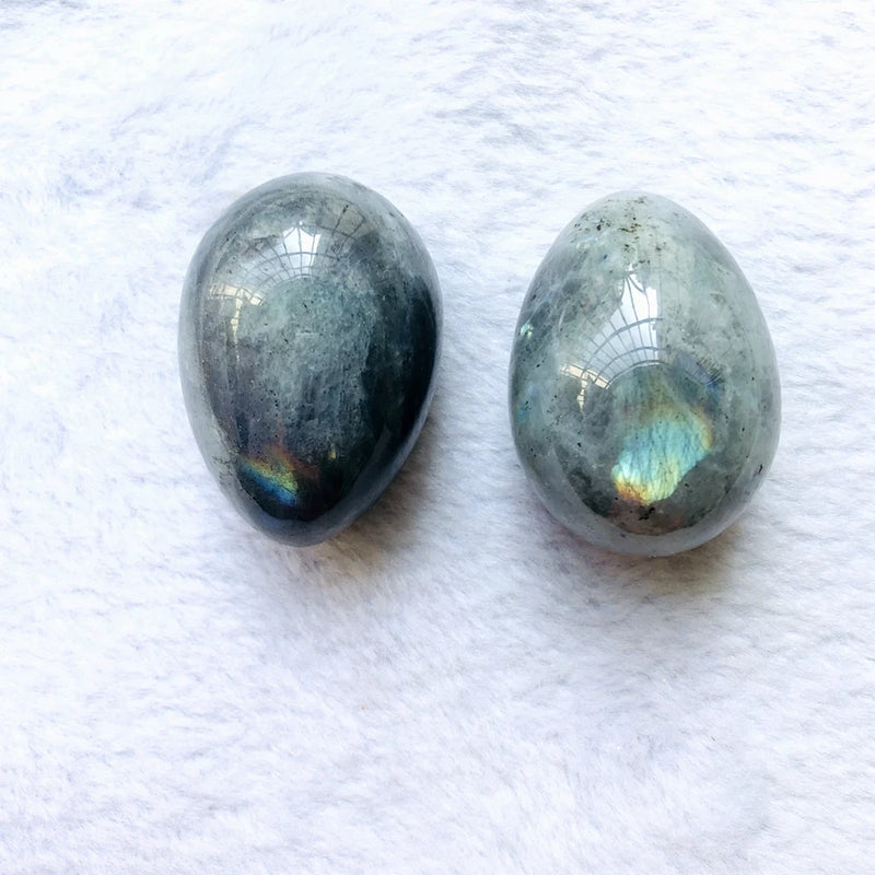Labradorite Stone Egg Healing Gemstone Women's Exercise 36x50mm
