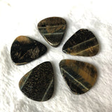 Tiger Eye Stone Guitar Pick, Crystal Bead Fighter Guitar Pick