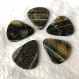 Tiger Eye Stone Guitar Pick, Crystal Bead Fighter Guitar Pick