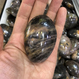 Gray Moonstone Palm Large 50mm Natural Gem Sun Stone Crystal Healing Chakra