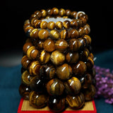 Natural AA Tiger Eye Bracelet 6mm 8mm 10mm 12mm Round Gemstone Beads