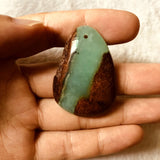 Natural Chrysoprase Bead Pendant, Irregular Gem Stone Pendant, 30mm+