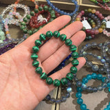 Natural Malachite Stone Bracelet 6mm 8mm 10mm 12mm Round Gemstone Beads