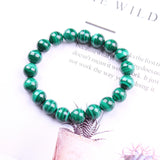 Natural Malachite Stone Bracelet 6mm 8mm 10mm 12mm Round Gemstone Beads