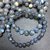 Natural Rainbow Labradorite Bracelet 6mm 8mm 10mm Round Gemstone Jewelry