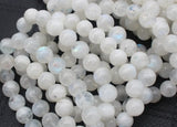 Natural Rainbow Moonstone Round Gemstone Bracelet 18.5cm