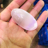 Natural Selenite Palm Cat Eye Stone Healing Chakra Mineral Rock Reiki 30-40mm
