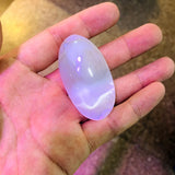 Natural Selenite Palm Cat Eye Stone Healing Chakra Mineral Rock Reiki 30-40mm