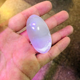 Natural Selenite Palm Cat Eye Stone Healing Chakra Mineral Rock Reiki 30-40mm
