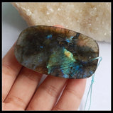 Labradorite Carved Front Drilled Necklace Pendant 54x33x11mm