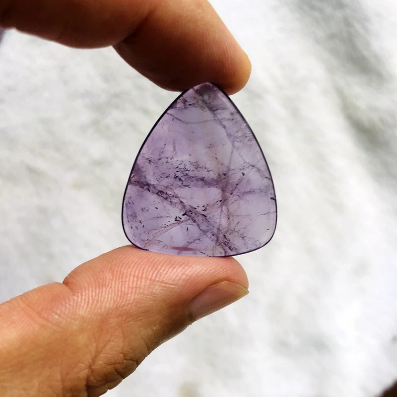 Amethyst Crystal Guitar Pick, Natural Stone Finger Pick