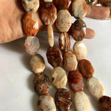 Natural Red Bamboo Leaf Agates Stone Beads 18x25mm