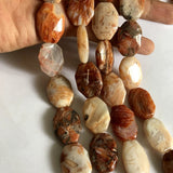 Natural Red Bamboo Leaf Agates Stone Beads 18x25mm