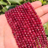Tiny Red Ruby Stone Beads for Jewelry Making