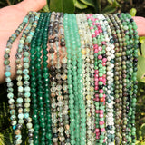 Natural Stone Quartz Beads Round Green Turquoises Moonstone Malachite Amazonite