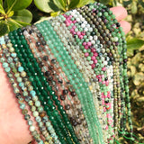 Natural Stone Quartz Beads Round Green Turquoises Moonstone Malachite Amazonite