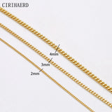 2/3/4mm Wide 14k Brass Plated Chain DIY Jewelry Accessories
