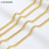 2/3/4mm Wide 14k Brass Plated Chain DIY Jewelry Accessories