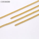 2/3/4mm Wide 14k Brass Plated Chain DIY Jewelry Accessories