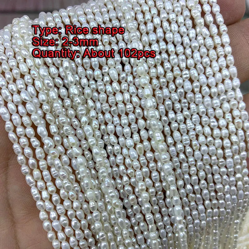 Natural Freshwater Pearl Rice Shape Spacer Beads for Jewelry Making