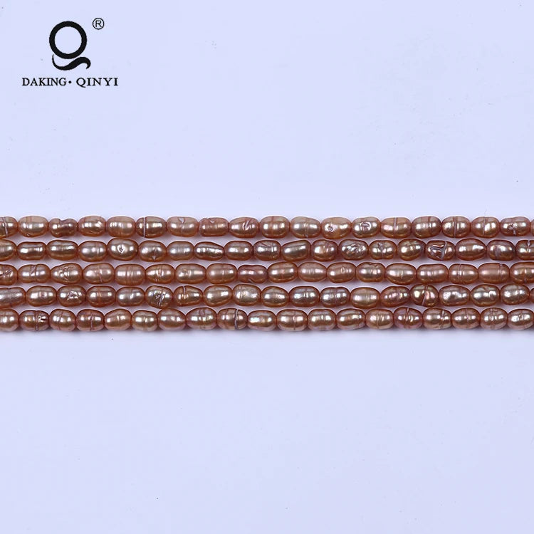 Champagne Freshwater Pearls 2-3mm Rice Shape Strands