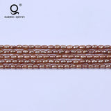 Champagne Freshwater Pearls 2-3mm Rice Shape Strands