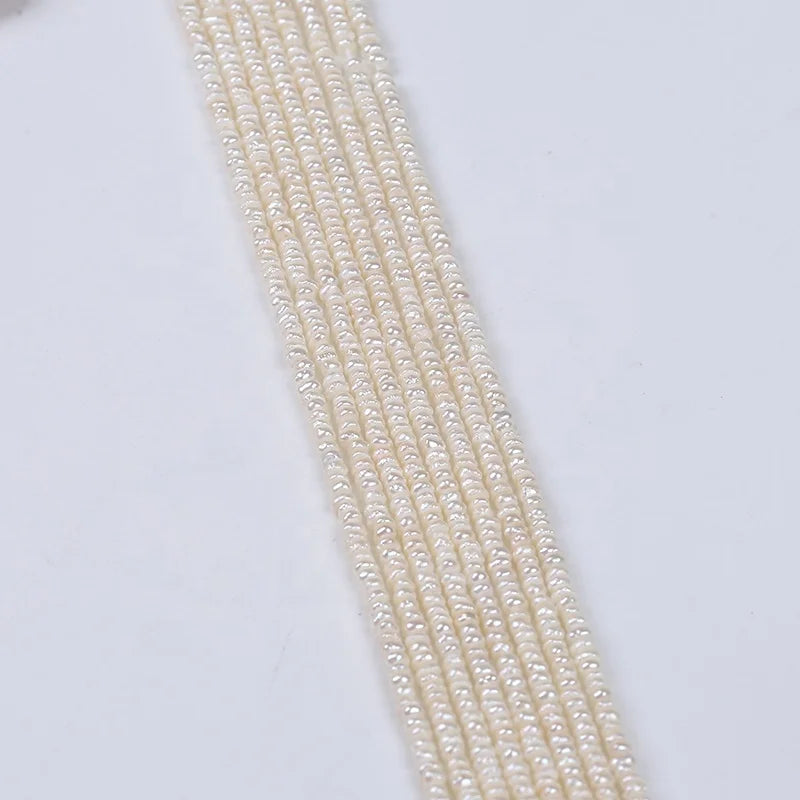 2.5-3mm Freshwater Flat Pearls Bead String Strand for Jewelry Making