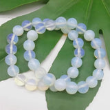 8mm Opal Round Bead Bullet Bracelet 7.5 Inch Ladies Jewelry Gift