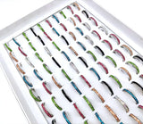 Multi-colored Zircon Stainless Steel Rings Couples Wedding Jewelry