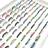 Multi-colored Zircon Stainless Steel Rings Couples Wedding Jewelry