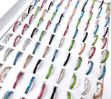 Multi-colored Zircon Stainless Steel Rings Couples Wedding Jewelry