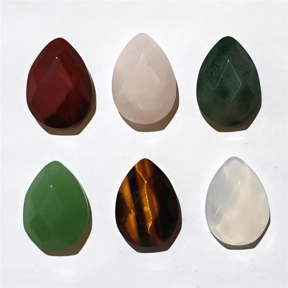 20pc Multi-Color Oval Jewelry Beads DIY Stone Ring Face