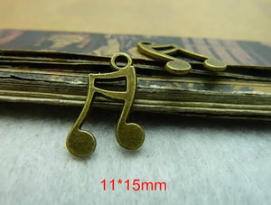 200 PCS Music Symbol Charms Pendant 11*15mm - Free Shipping