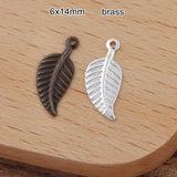 200 Pcs Small Leaf Charms 6x14mm Silver Bronze Filigree Leaf Pendant