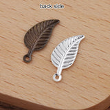 200 Pcs Small Leaf Charms 6x14mm Silver Bronze Filigree Leaf Pendant