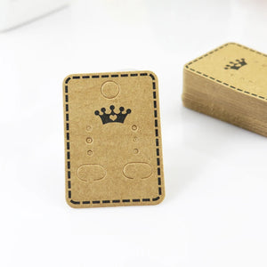 200Pcs Brown Paper Earrings Card Jewelry Display Hang Tag