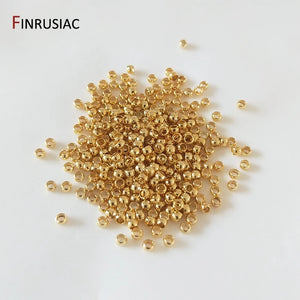 200pcs 2-3mm Crimp Beads 18K Plated DIY Jewelry Making Supplies