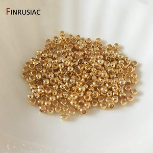 200pcs 2-3mm Crimp Beads 18K Plated DIY Jewelry Making Supplies
