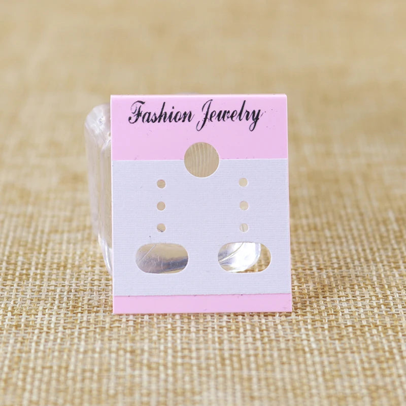 200pcs Pink PVC Earring Cards for Studs Earrings Packaging Display