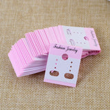 200pcs Pink PVC Earring Cards for Studs Earrings Packaging Display