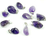 Natural Stone Purple Crystal Charm Pendant for Women Jewelry 24Pcs