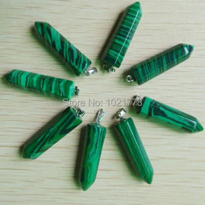 12pcs/lot Malachite Stone Pendulum Point Pendants