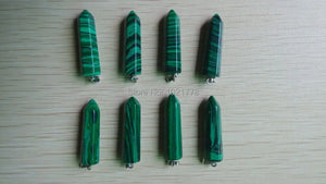 12pcs/lot Malachite Stone Pendulum Point Pendants