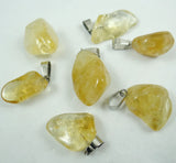 Natural Stone Citrine Irregular Charm Pendant for Jewelry Making