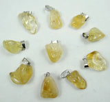 Natural Stone Citrine Irregular Charm Pendant for Jewelry Making